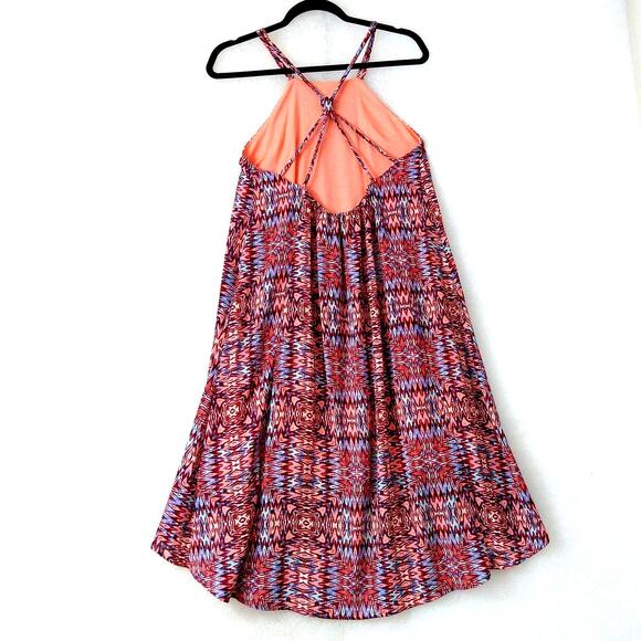 GB Lined Swing Dress Boho Flowy Sleeveless Multicolor Womens Small Hi-Lo Style - Picture 2 of 10